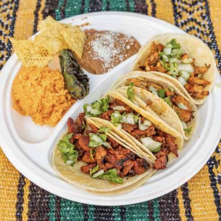 Street tacos, onion and cilantro