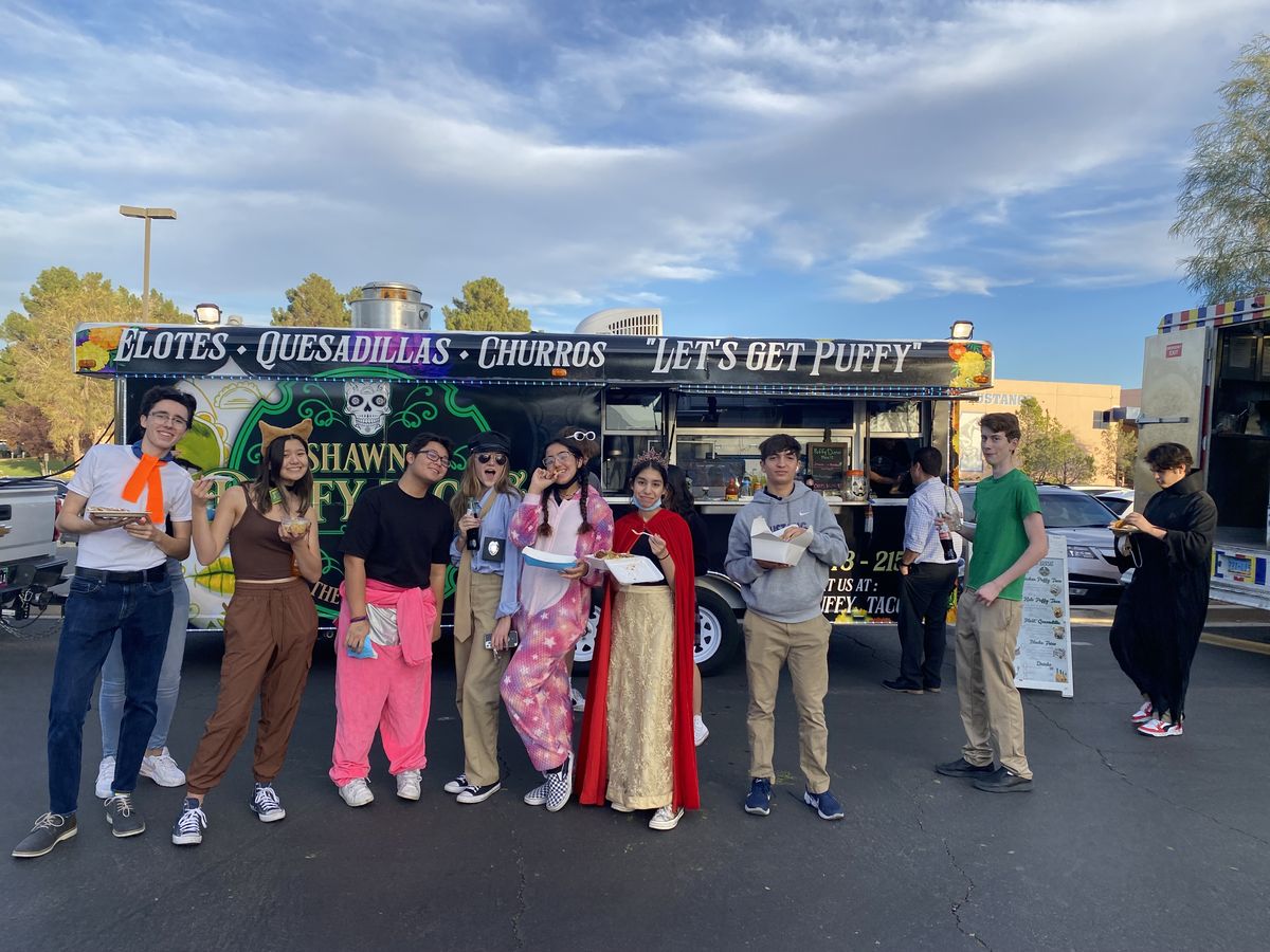 A school event, costumes and all